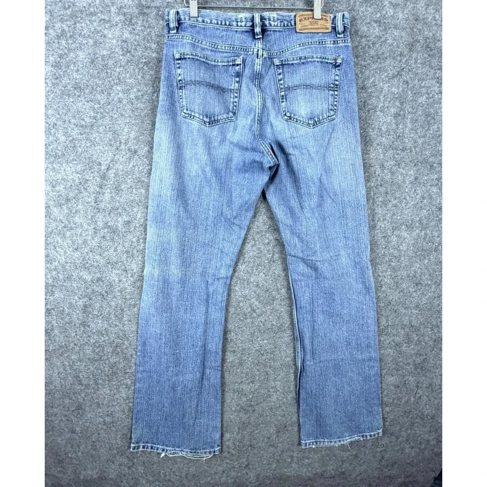 Express Precision Fit Quine Jeans Mens 33 Blue Denim Light Wash Straight Leg